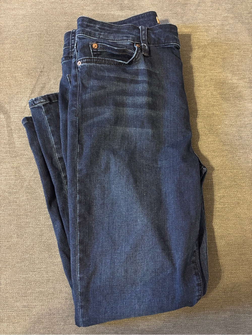 Dark Wash Denim Jeans - Navy Blue